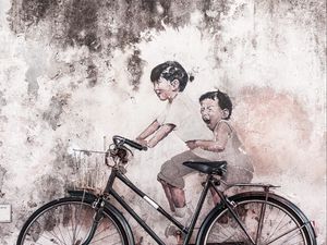 Preview wallpaper bike, art, funny