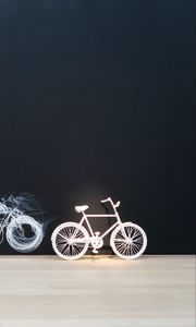 Preview wallpaper bike, backlight, trail, wall