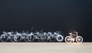 Preview wallpaper bike, backlight, trail, wall