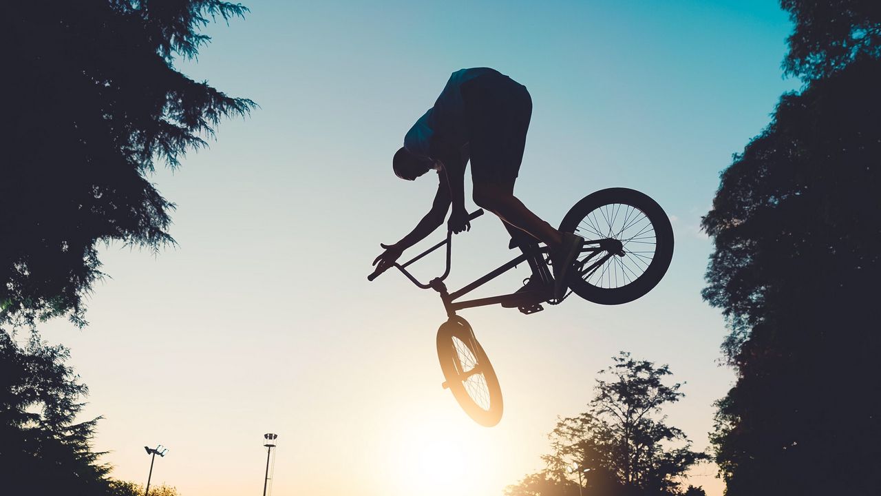 Wallpaper bike, bmx, man, jump