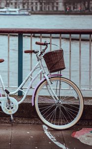 Preview wallpaper bike, bridge, basket