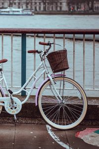 Preview wallpaper bike, bridge, basket