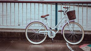 Preview wallpaper bike, bridge, basket