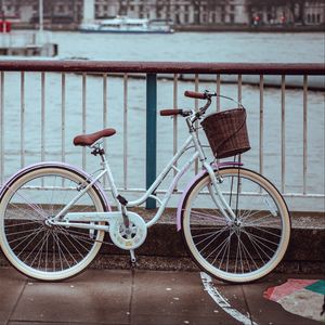 Preview wallpaper bike, bridge, basket