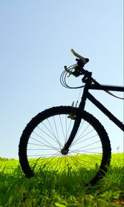 Preview wallpaper bike, field, grass, trees