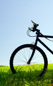 Preview wallpaper bike, field, grass, trees