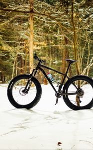 Preview wallpaper bike, forest, snow