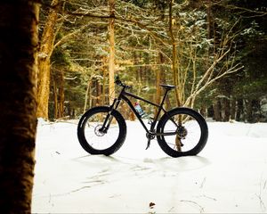 Preview wallpaper bike, forest, snow