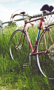 Preview wallpaper bike, grass, street