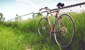 Preview wallpaper bike, grass, street