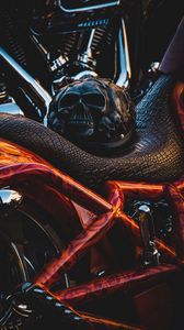 Preview wallpaper bike, helmet, motorcycle, skulls