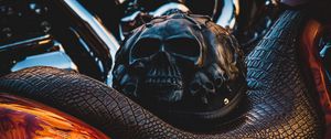 Preview wallpaper bike, helmet, motorcycle, skulls