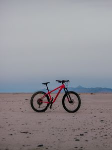Preview wallpaper bike, horizon, sand, sky