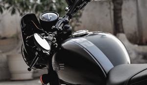 Preview wallpaper bike, motorcycle, black, trees