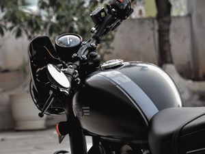 Preview wallpaper bike, motorcycle, black, trees