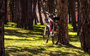 Preview wallpaper bike, park, trees, nature