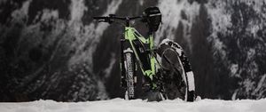 Preview wallpaper bike, snow, mountains, nature