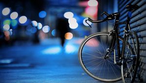 Preview wallpaper bike, street, night, wall