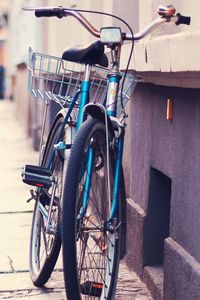 Preview wallpaper bike, street, sidewalk, cars, parking