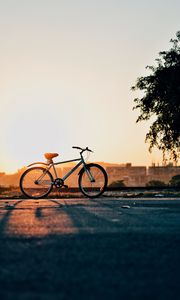 Preview wallpaper bike, sunset, horizon, sky