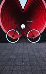 Preview wallpaper bike, transport, pipe, street