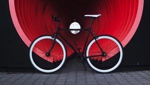 Preview wallpaper bike, transport, pipe, street