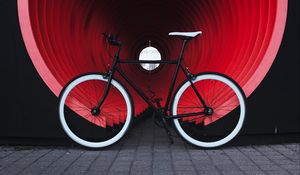 Preview wallpaper bike, transport, pipe, street