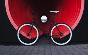 Preview wallpaper bike, transport, pipe, street