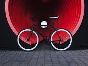 Preview wallpaper bike, transport, pipe, street