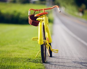Preview wallpaper biking, summer, grass, light, road