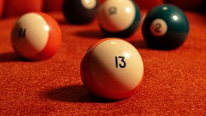 Preview wallpaper billiard balls, balls, billiards, numbers
