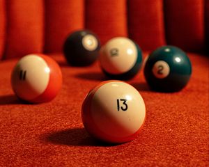 Preview wallpaper billiard balls, balls, billiards, numbers