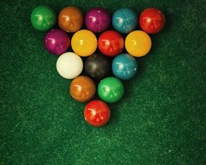 Preview wallpaper billiards, balls, cloth, snooker, pool