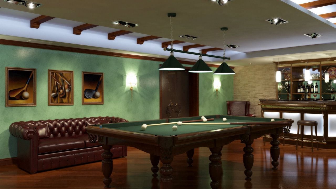 Wallpaper billiards, room, table, game
