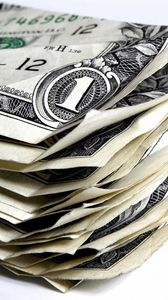 Preview wallpaper bills, dollars, pile, crumpled, money