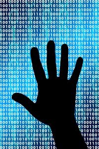 Preview wallpaper binary code, binary number, hand, silhouette