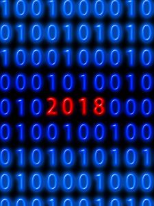 Preview wallpaper binary code, new year, 2018