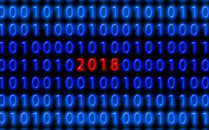 Preview wallpaper binary code, new year, 2018