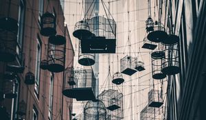 Preview wallpaper bird cages, buildings, architecture, installation