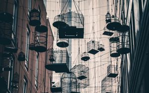 Preview wallpaper bird cages, buildings, architecture, installation