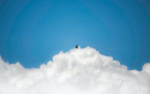 Preview wallpaper bird, clouds, sky, flight