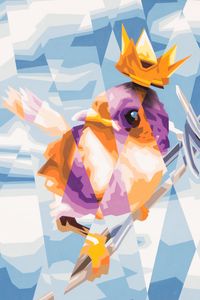 Preview wallpaper bird, crown, fragments, art