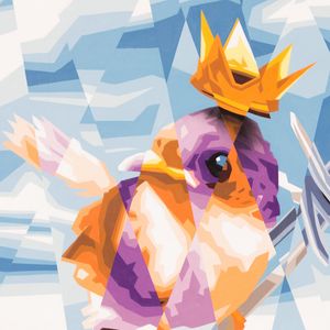 Preview wallpaper bird, crown, fragments, art