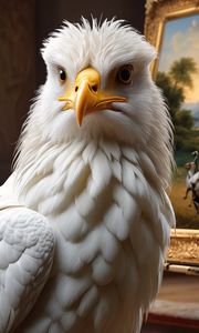 Preview wallpaper bird, feathers, white, beak