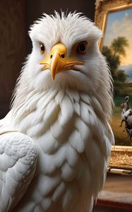 Preview wallpaper bird, feathers, white, beak