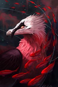 Preview wallpaper bird, fish, art, fantasy