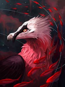 Preview wallpaper bird, fish, art, fantasy
