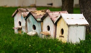 Preview wallpaper bird houses, birds, houses