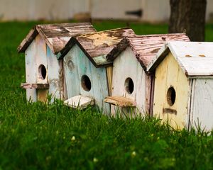 Preview wallpaper bird houses, birds, houses