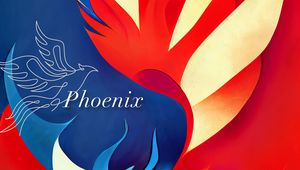 Preview wallpaper bird, phoenix, abstraction, text